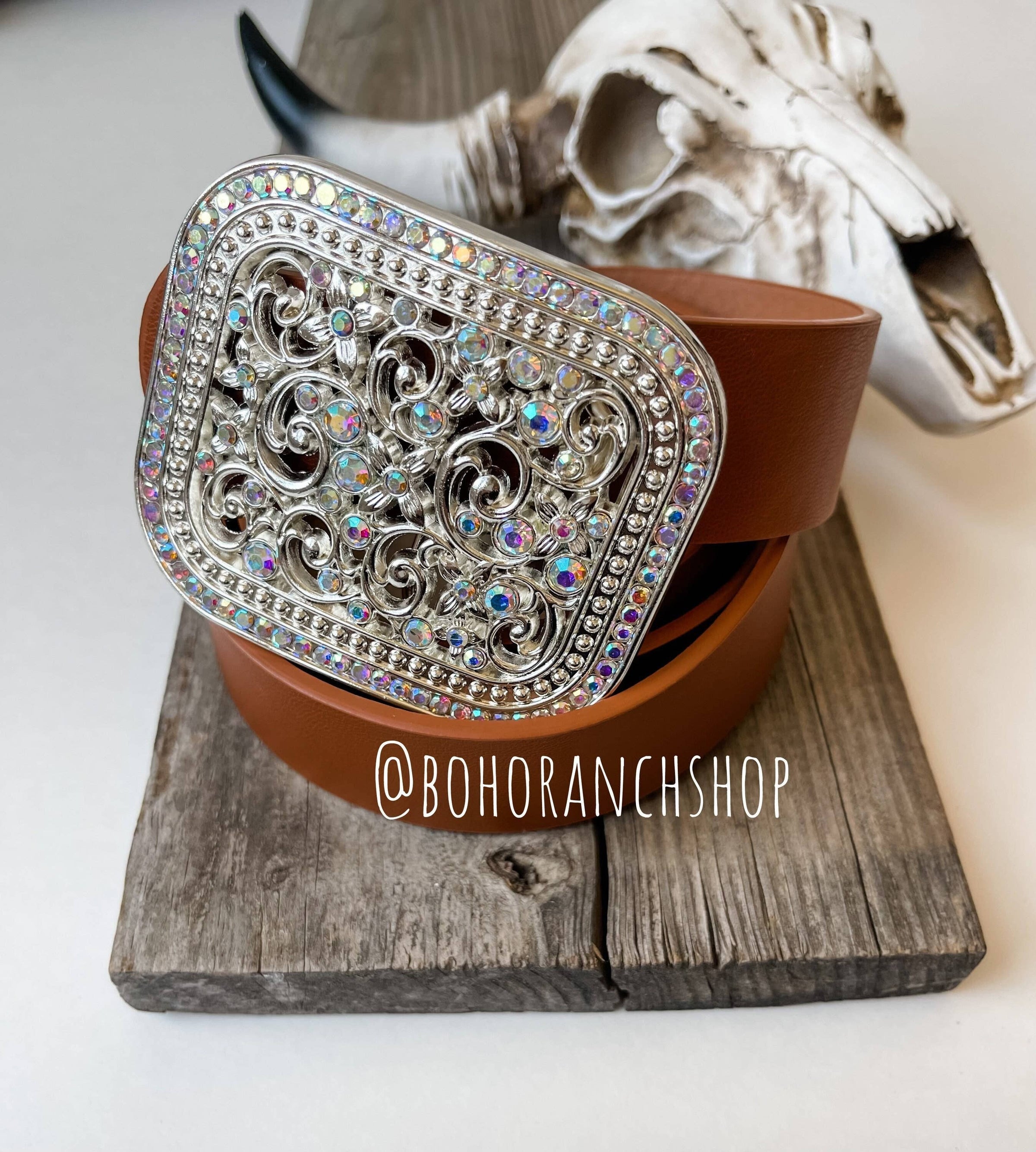 Western Rhinestone Belt Buckle